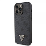 Guess iPhone 15 Pro Max Cover 4G Metal Triangle Strass Sort