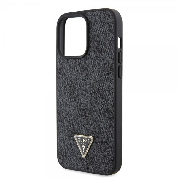 Guess iPhone 15 Pro Max Cover 4G Metal Triangle Strass Sort