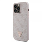Guess iPhone 15 Pro Max Cover 4G Metal Triangle Strass Rosa