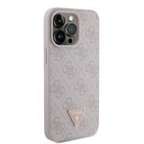 Guess iPhone 15 Pro Max Cover 4G Metal Triangle Strass Rosa