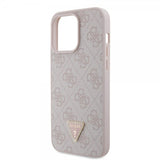 Guess iPhone 15 Pro Max Cover 4G Metal Triangle Strass Rosa