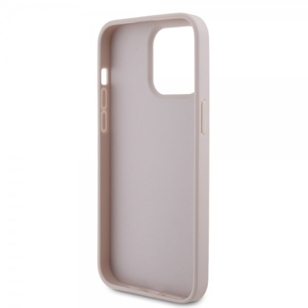Guess iPhone 15 Pro Max Cover 4G Metal Triangle Strass Rosa