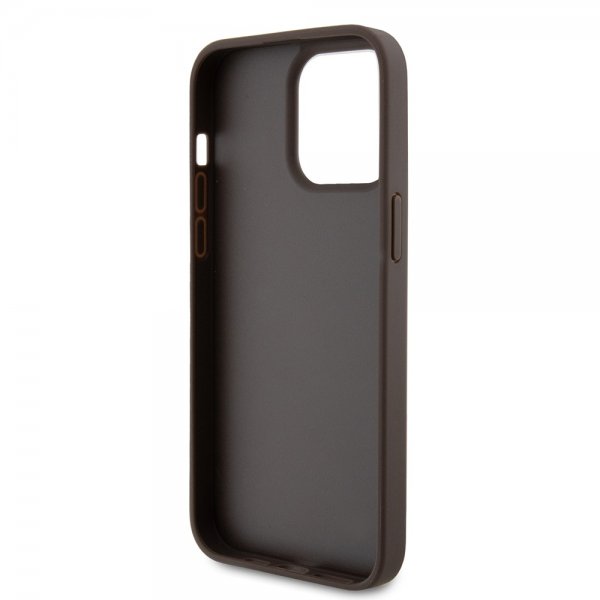 Guess iPhone 15 Pro Max Cover 4G Metal Triangle Strass Brun