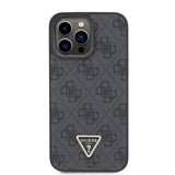 Guess iPhone 15 Pro Max Cover Metal Logo Rhinstens Crossbody Strap Sort