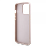 Guess iPhone 15 Pro Max Cover Metal Logo Rhinstens Crossbody Rem Pink