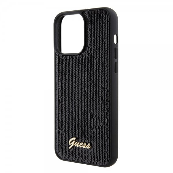 Guess iPhone 15 Pro Max Cover Paillet Sort