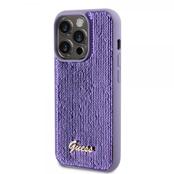 Guess iPhone 15 Pro Max Cover Sequin Lilla