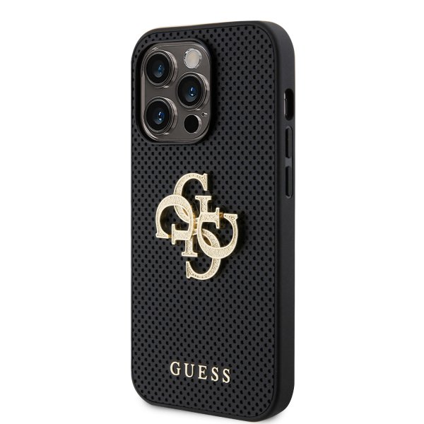 Guess iPhone 15 Pro Max Cover Perforated Glitter Sort