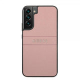 Guess Samsung Galaxy S22 Plus Cover Saffiano Metal Logo Rosa