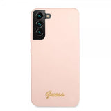 Guess Samsung Galaxy S22 Cover Script Metal Logo Pale Pink