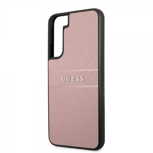 Guess Samsung Galaxy S22 Cover Saffiano Metal Logo Rosa