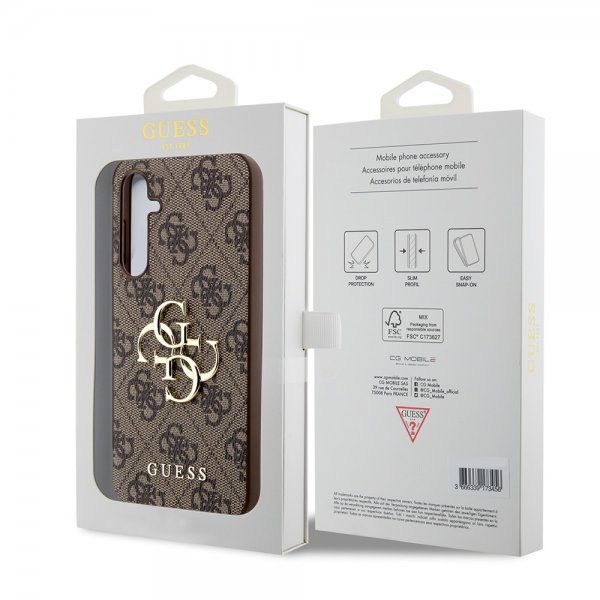 Guess Samsung Galaxy S23 FE Cover 4G Metal Logo Brun