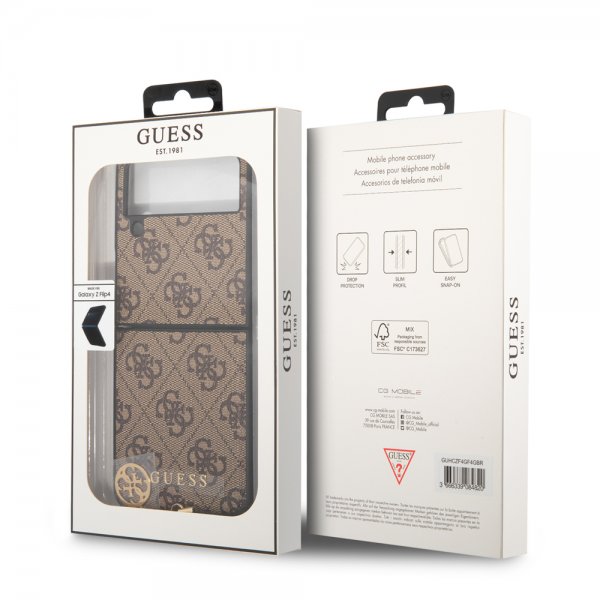 Guess Samsung Galaxy Z Flip 4 Cover 4G Charms Brun