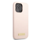 Guess iPhone 13 Pro Cover Silikone Metalplade MagSafe Rosa