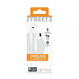 Streetz Høretelefoner BT100 Wireless Earbuds Hvid