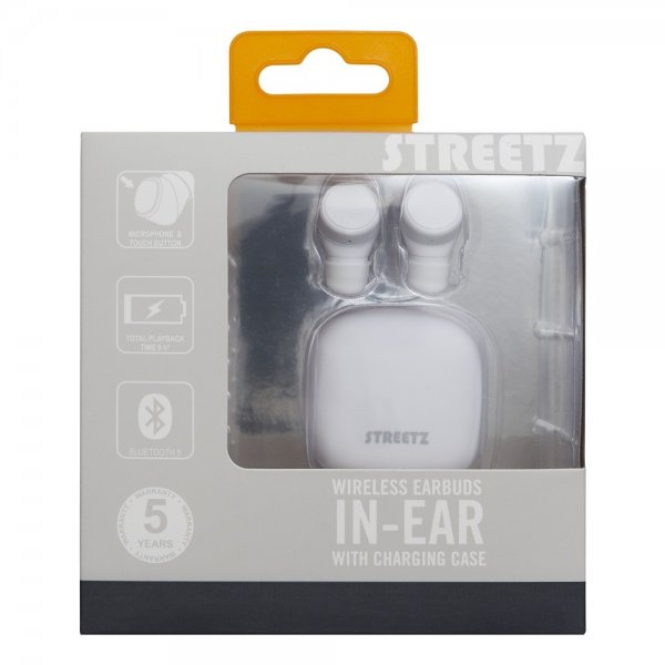 Streetz Hovedtelefoner T200 Wireless Earbuds In-Ear Hvid