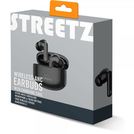 Streetz Høretelefoner T500 Wireless ANC Earbuds Sort