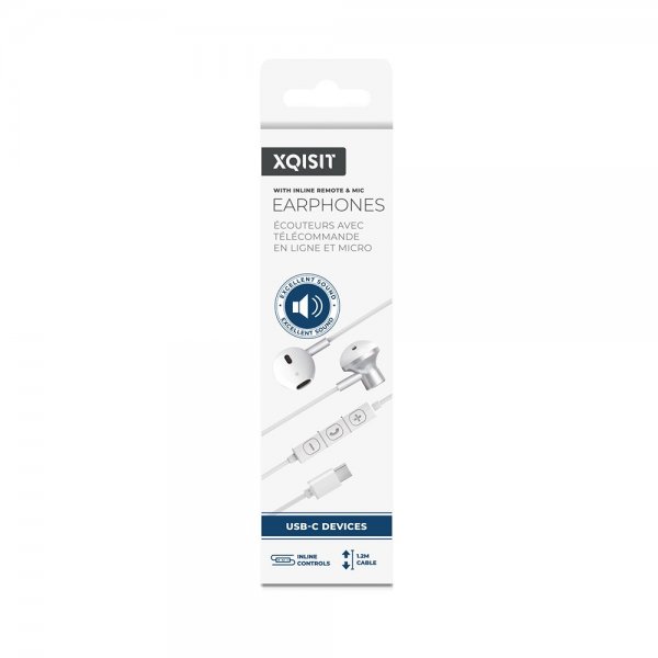 Xqisit Høretelefoner USB-C Earphones Hvid