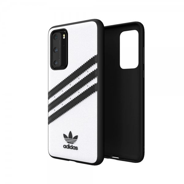 Adidas Huawei P40 Cover OR 3 Stripes Snap Case Hvid Sort