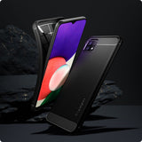 Spigen Samsung Galaxy A22 5G Cover Rugged Armor Mat Sort