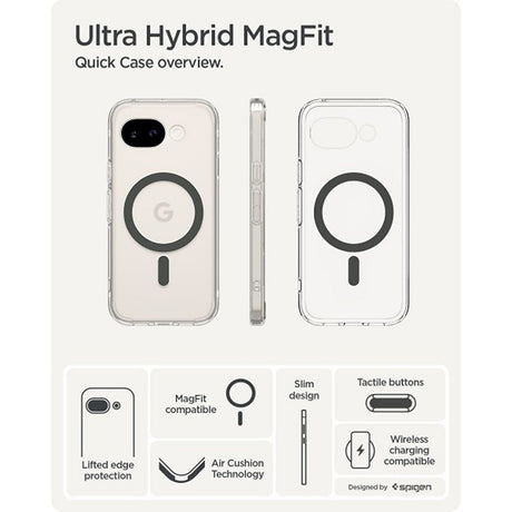 Spigen Google Pixel 10a Cover Ultra Hybrid MagFit Clear Graphite
