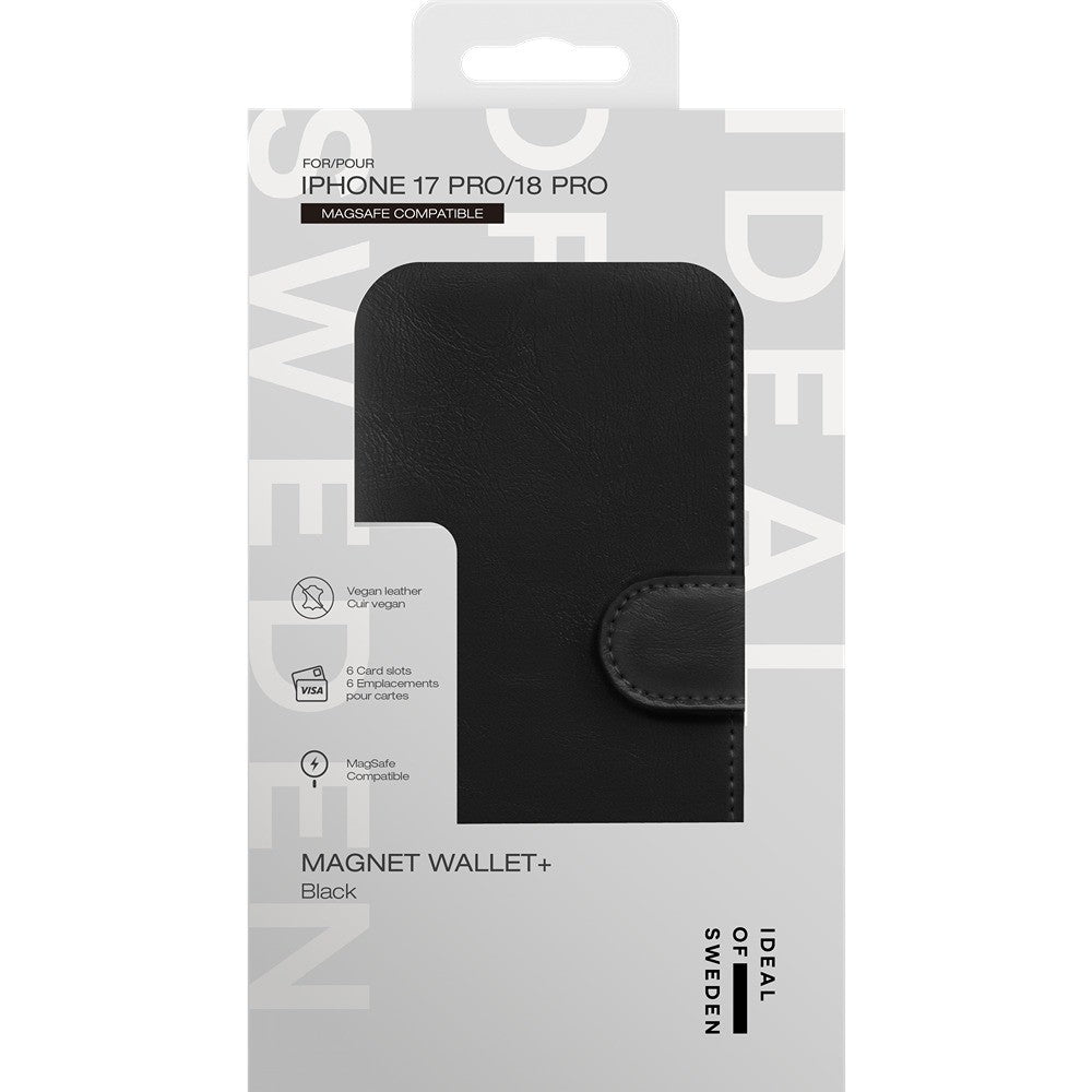 Ideal of Sweden iPhone 17 Pro/iPhone 18 Pro Etui Magnet Wallet+ MagSafe Sort