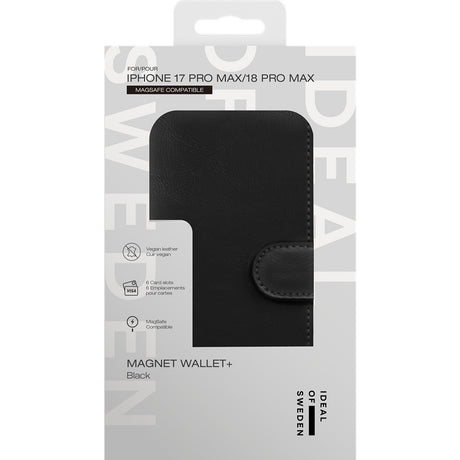 Ideal of Sweden iPhone 17 Pro Max/iPhone 18 Pro Max Etui Magnet Wallet+ MagSafe Sort