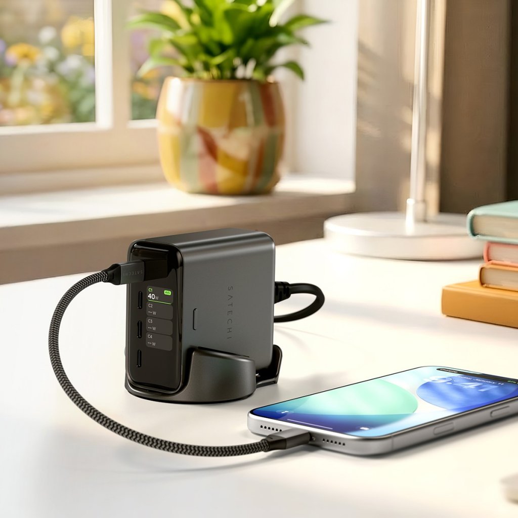 Satechi ChargeView 140W skrivebordslader Space Black