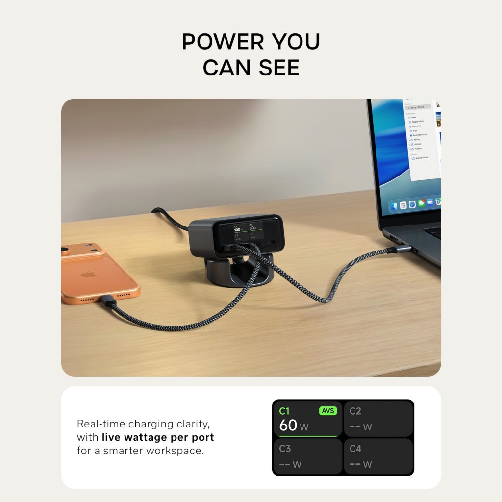 Satechi ChargeView 140W skrivebordslader Space Black