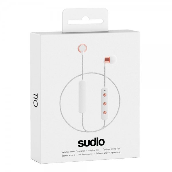 Sudio Tio trådløse in-ear-hovedtelefoner med vævet kabel, hvid