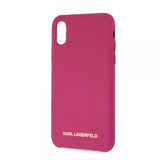 Karl Lagerfeld iPhone X/Xs Cover Silikone Lagerfeld Guld Logo Magenta