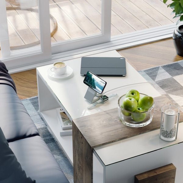 ALOGIC Matrix 3-i-1 Magnetisk Opladningsdock med Apple Watch Oplader Hvid