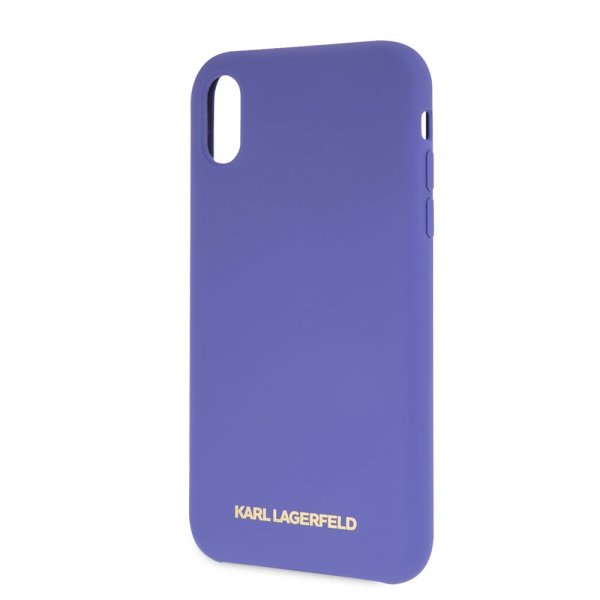 Karl Lagerfeld iPhone Xr Cover Silikone Lagerfeld Guld Logo Lilla