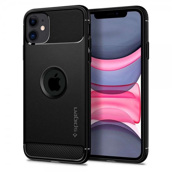 Spigen iPhone 11 Cover Rugged Armor Mat Sort