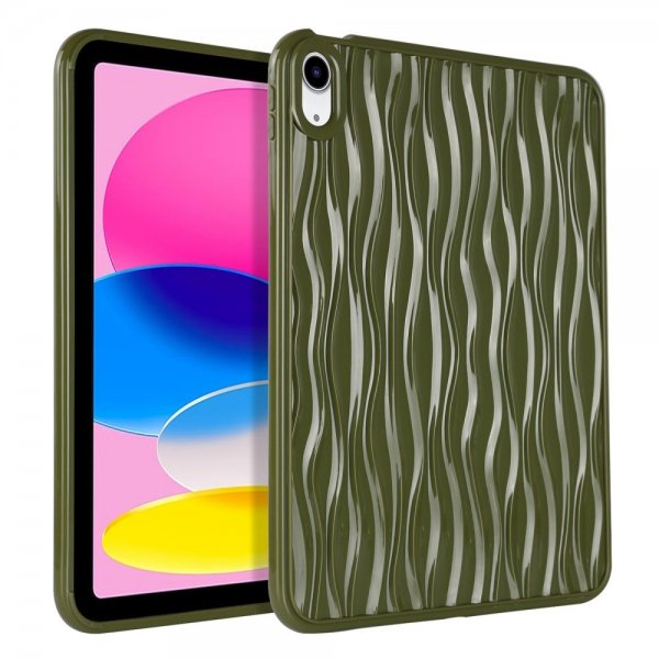 iPad 10.9 (gen 10)/iPad 11 (A16) Cover Bølgetekstur Grøn