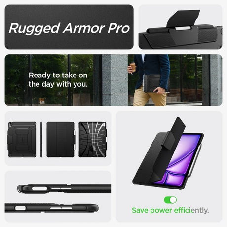 Spigen iPad Air 13 (M2/M3/M4) Cover Rugged Armor Pro Sort