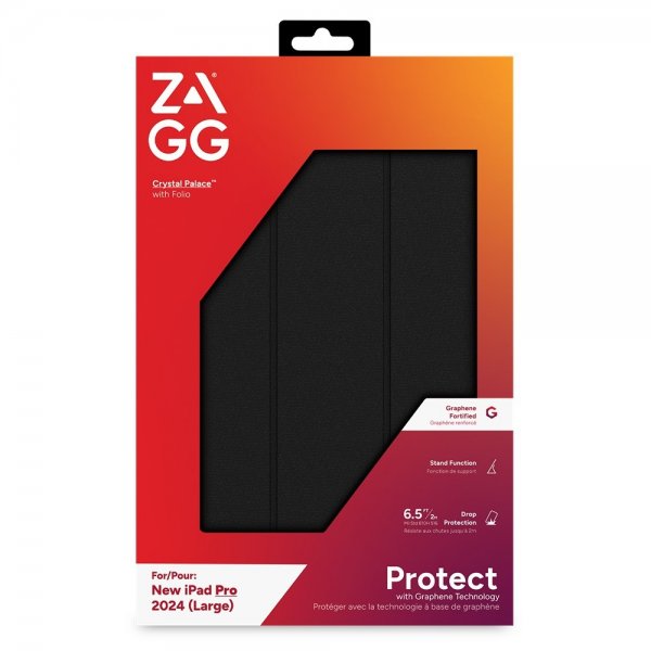 ZAGG iPad Pro 13 (M4/M5) Cover Crystal Palace Folio Sort Transparent