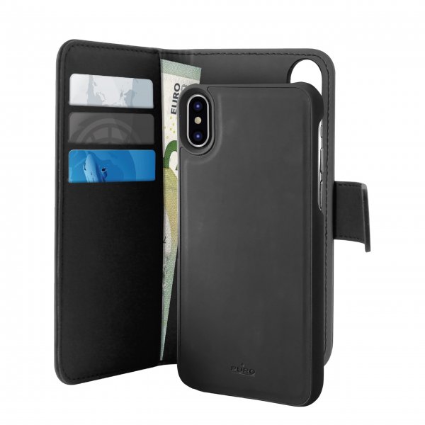 Puro iPhone X/iPhone Xs Cover Wallet Detachable 2 in 1 Sort