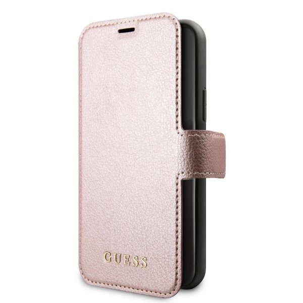 Guess iPhone 11 Cover Lædertekstur Rose Gold