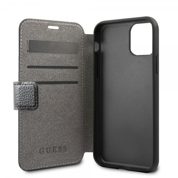 Guess iPhone 11 Cover Lædertekstur Sort