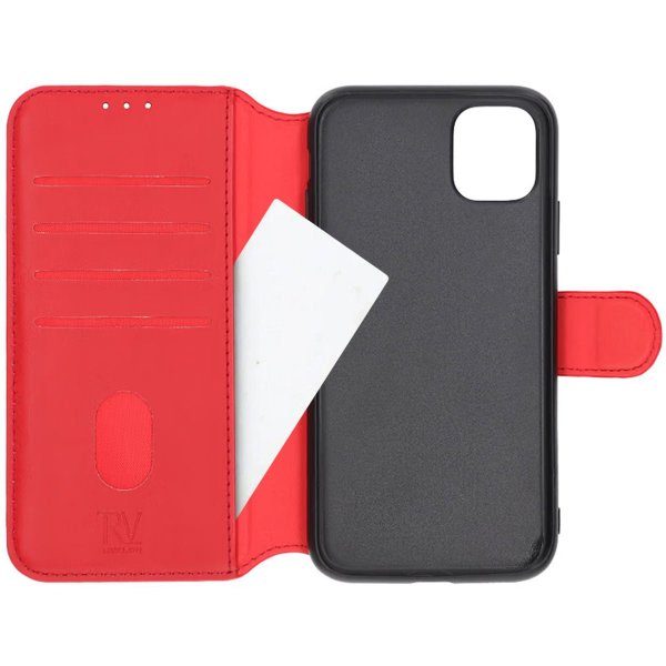 Rvelon iPhone 11 Cover Sammenklappeligt Kortrum Rød