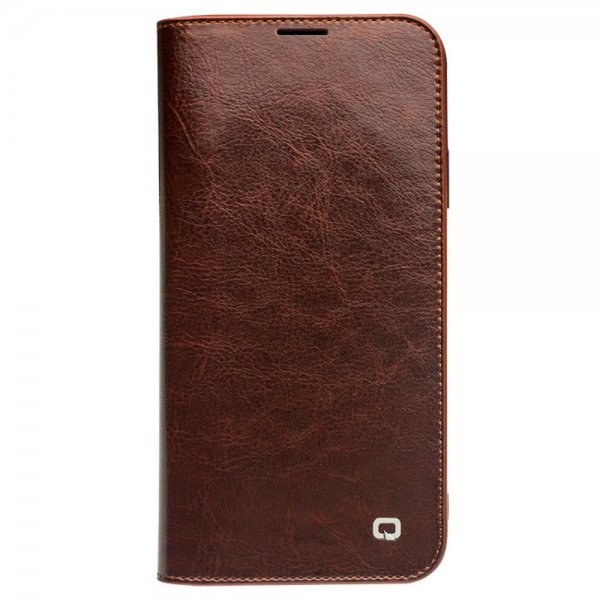 Qialino iPhone 11 Pro Max Etui Ægte Læder Kortlomme Brun