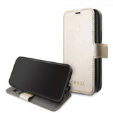 Guess iPhone 11 Pro Max Cover Lædertekstur Guld