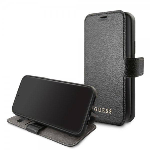 Guess iPhone 11 Pro Max Cover Lædertekstur Sort