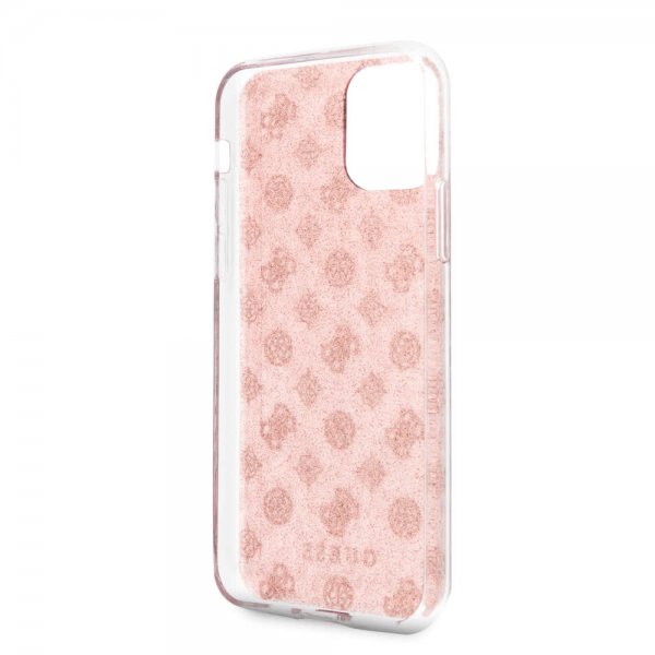 Guess iPhone 11 Pro Max Cover Glitter Hearts Rosa