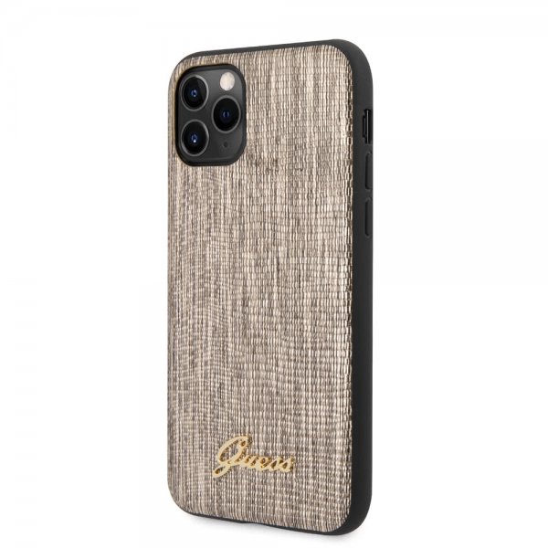 Guess iPhone 11 Pro Max Cover Lizard Guld
