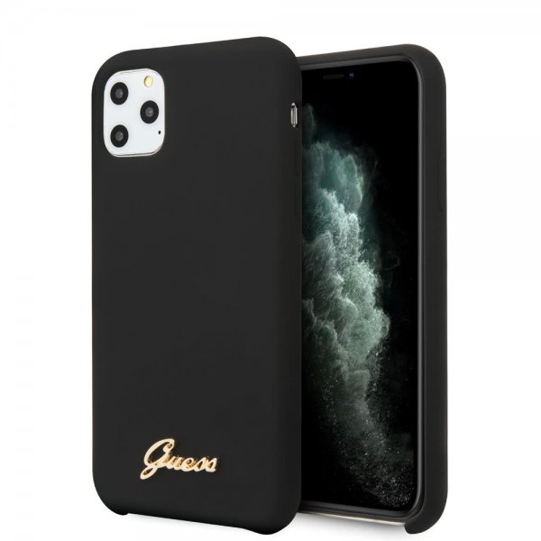 Guess iPhone 11 Pro Max Skal Silicone Cover Vintage Sort