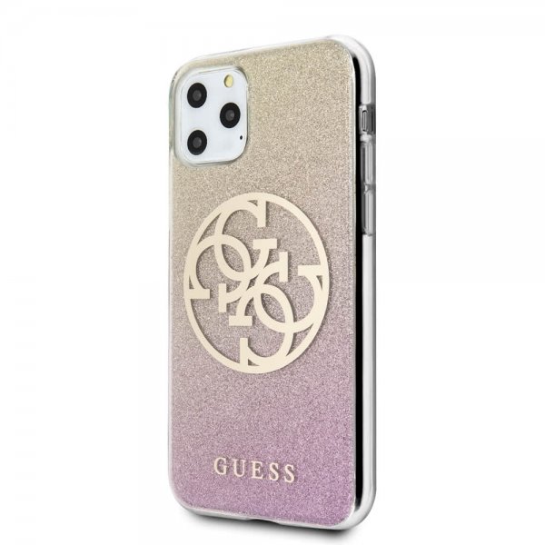 Guess iPhone 11 Pro Cover Glitter Circle Rosaguld