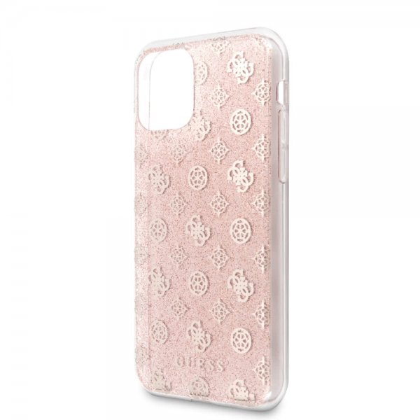 Guess iPhone 11 Pro Cover Glitter Hearts Rosa