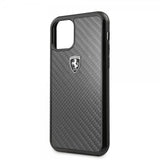 Ferrari iPhone 11 Pro Cover Kulfibertekstur Sort